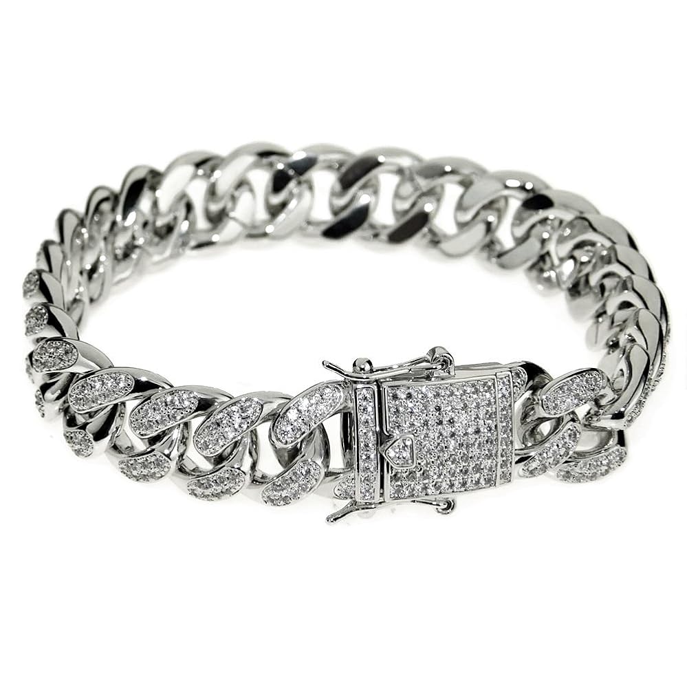 Imported Bracelet Silver Metal Crystal Cubic