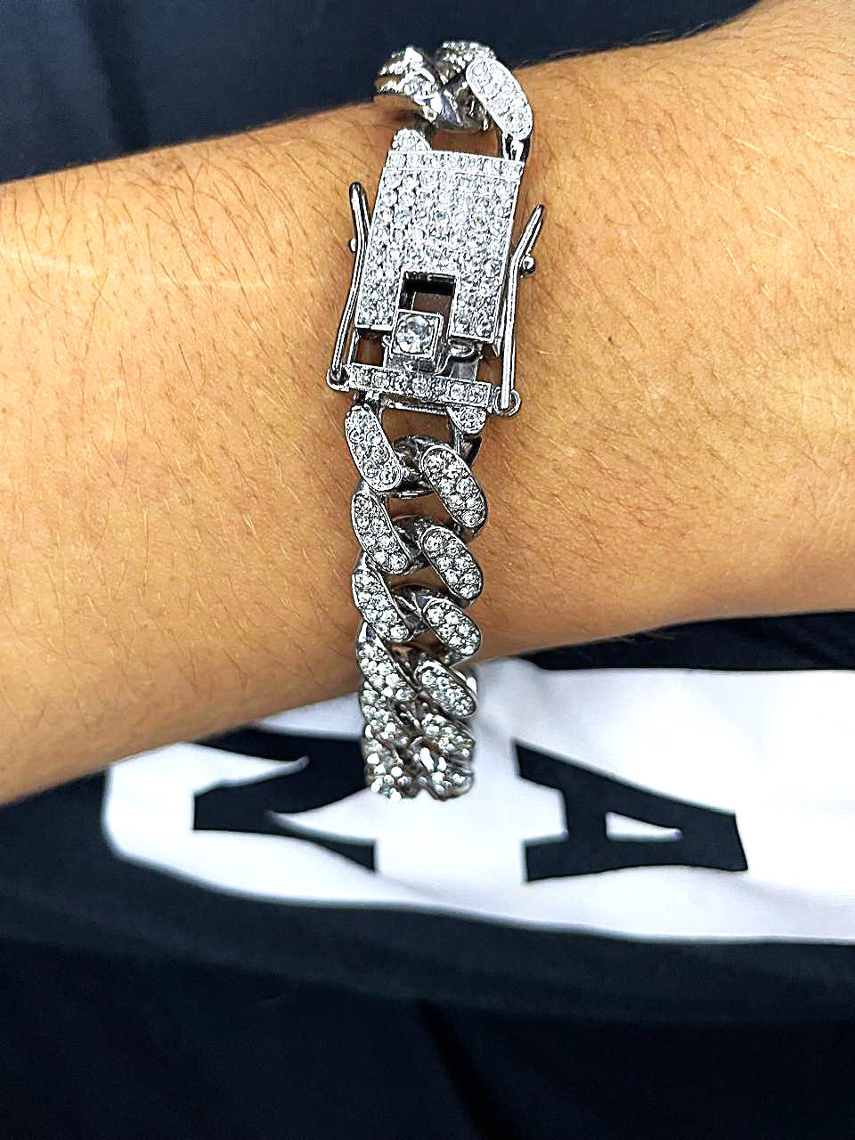 Imported Bracelet Silver Metal Crystal Cubic