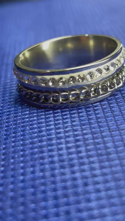 New Metal Spinner Fidget Cool Rings for Women – Stainless Steel Rotatable