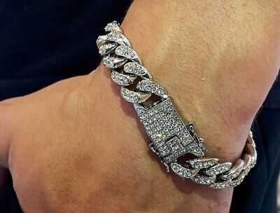 Imported Bracelet Silver Metal Crystal Cubic