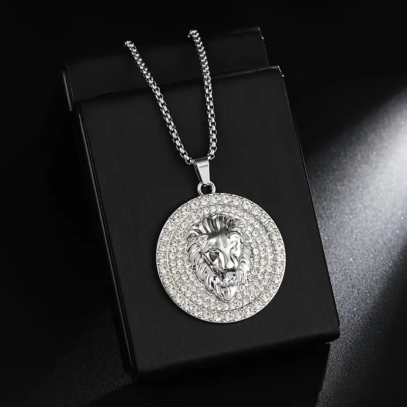 American Popular Fashionable Charm Lion Shaped Pendant Necklace For Men