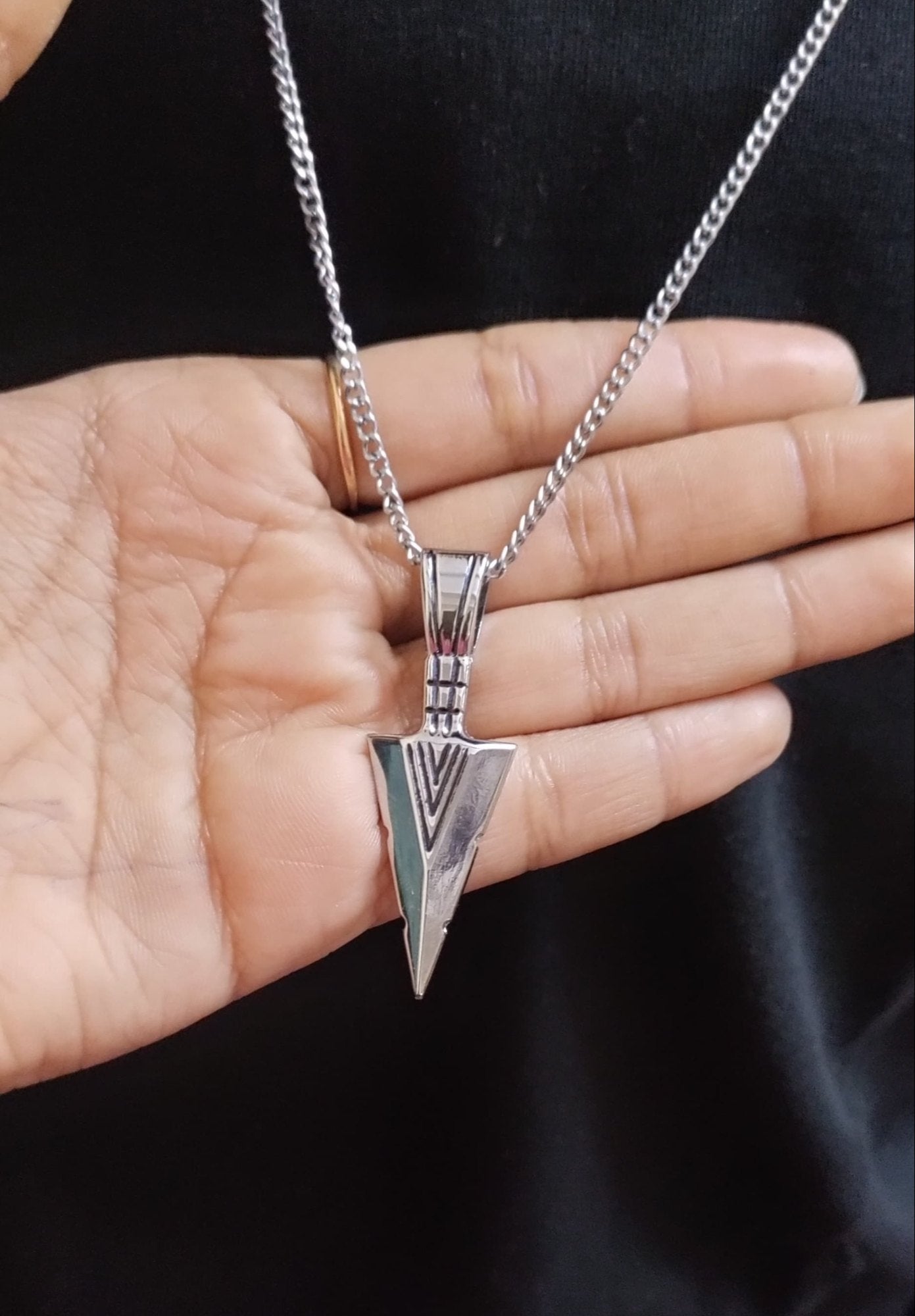 STYLE KRAFT Silver Arrow Pendant Necklace